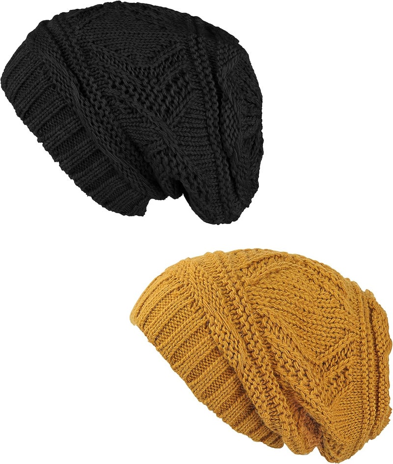 Lilax Knit Slouchy Oversized Soft Warm Winter Beanie Hat - Image 3